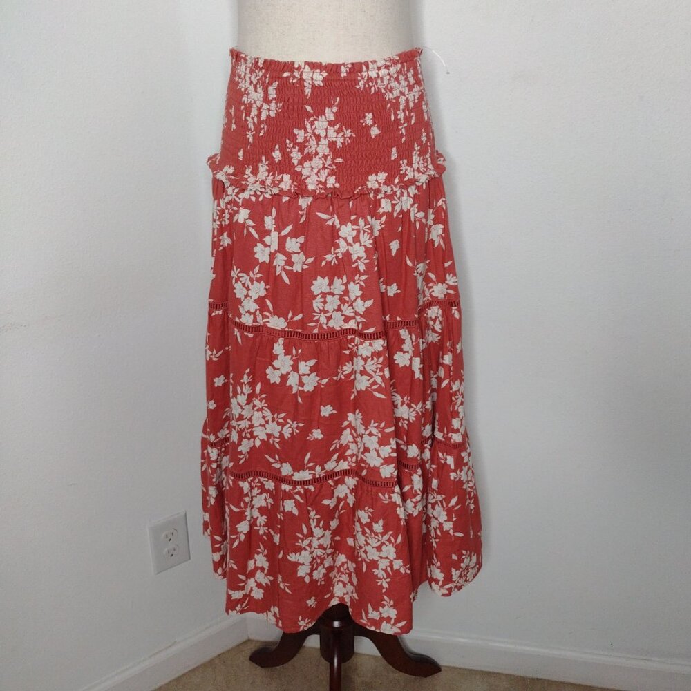 NWOT House of Harlow Women's Red/White Floral Skirt Size Small